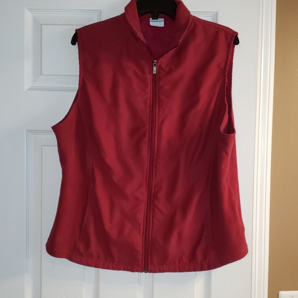 Pink Columbia fleece thin quilted vest sz xl